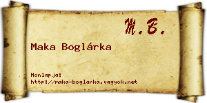 Maka Boglárka névjegykártya
